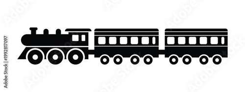 Simple vector illustration of a train icon isolated on a white background representing transportation and travel