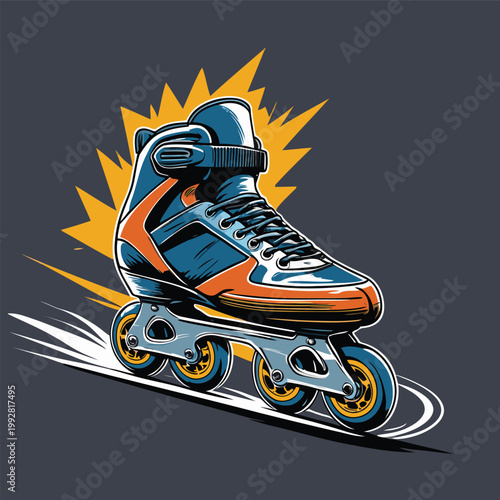 inline skate vector image