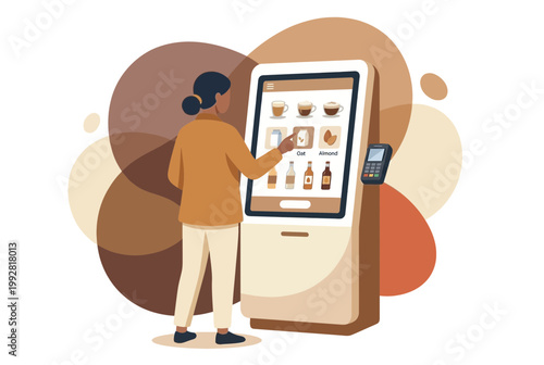 Modern self service kiosk for digital ordering and payment