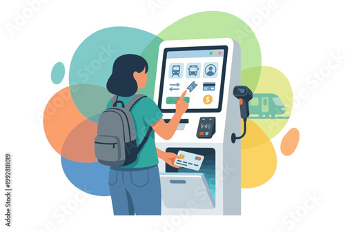 Modern Self Service Kiosk for Transport Ticket Purchase