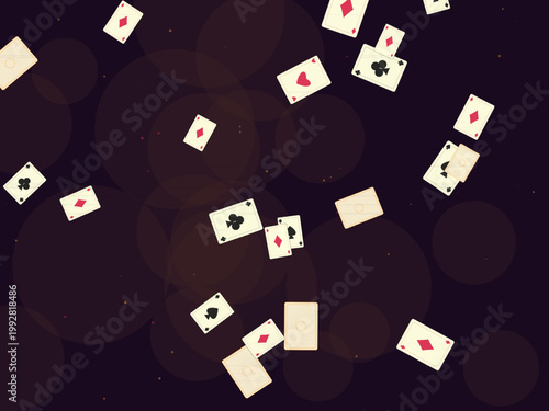 Retro Playing Card Deck Suits Pattern Background