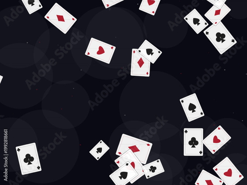 Retro Playing Card Deck Suits Pattern Background
