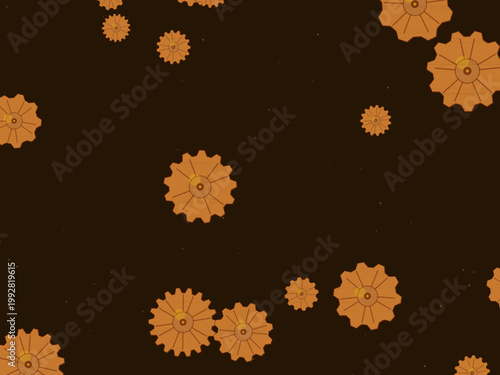 Industrial Steampunk Gears Clockwork Pattern Design