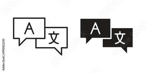 Translation icon. Simple outline style for web and app. Vector icon Free Download Translation icon. Simple outline style for web and app. Vector icon - GFXLoad