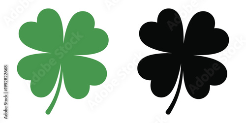 Four Leaf Clover Vector, lucky shamrock symbol