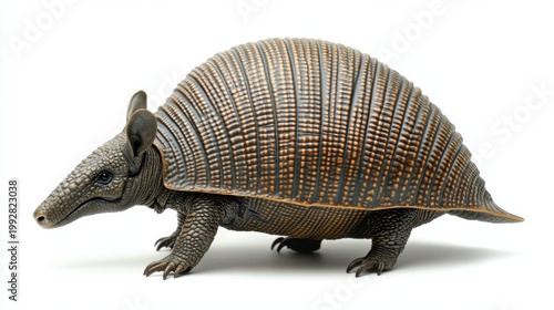 Naklejka Armadillo with Segmented Shell Isolated