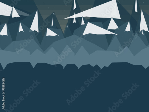 Scenic Mountain Peaks Adventure Pattern Design Backdrop