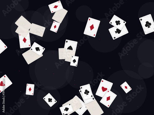 Retro Playing Card Deck Suits Pattern Background