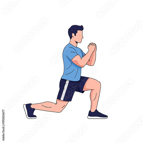 Man doing lunge exercise with fists 1.