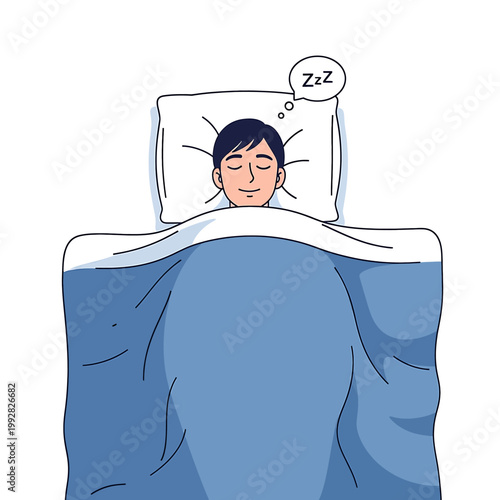 Woman sleeping peacefully in bed 1.