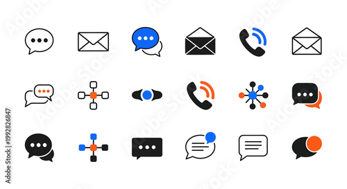 Collection of communication icons and symbols 5.