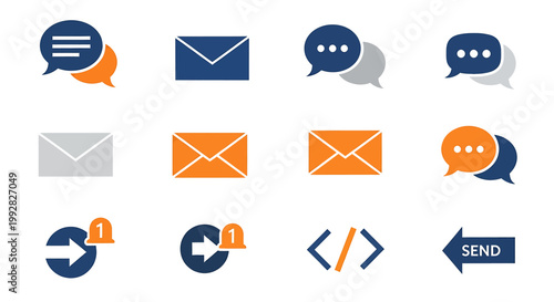 Email icons and communication symbols 1.