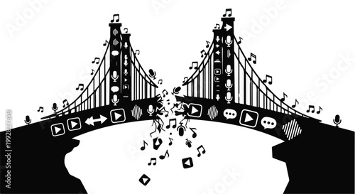social media communication bridge concept