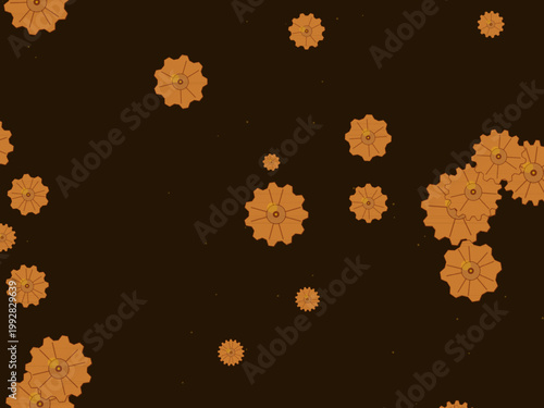 Brass Gear Cog Steampunk Pattern Background
