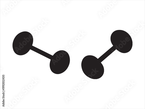 Dumbbell silhouette vector illustration, fitness gym weight icon design