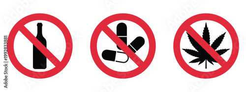 No Drugs Sign Vector illustration