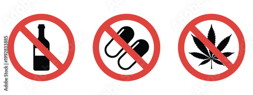 No Drugs Sign Vector illustration