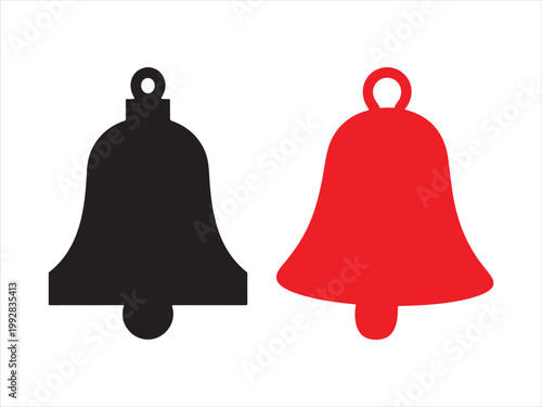 Bell silhouette vector illustration, ringing alarm notification icon design