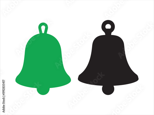 Bell silhouette vector illustration, ringing alarm notification icon design