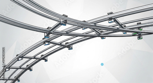 Complex network of industrial power lines and cables overhead.