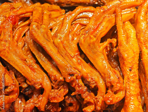 Close-up braised duck feet