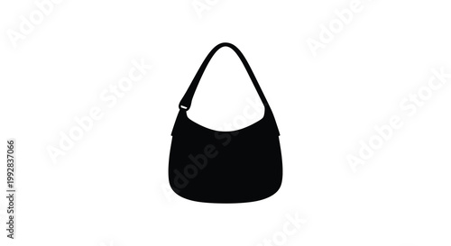 A black handbag is displayed against a white background a striking silhouette