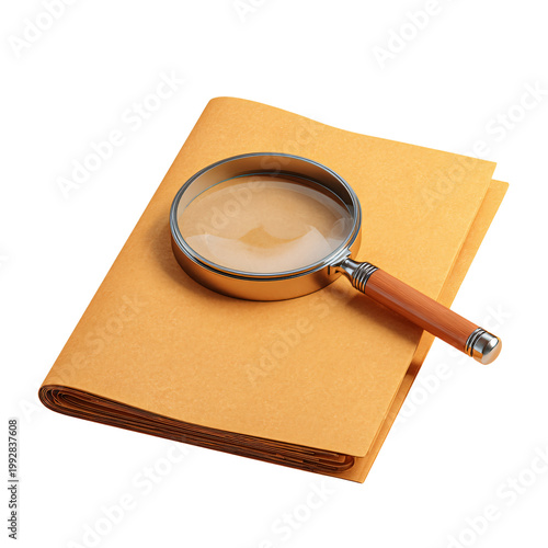 Professional Document Inspection Concept with Magnifying Glass for Business Use