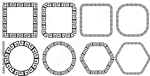 Greek meander borders vector set for luxury branding ancient decor elegant geometric designs