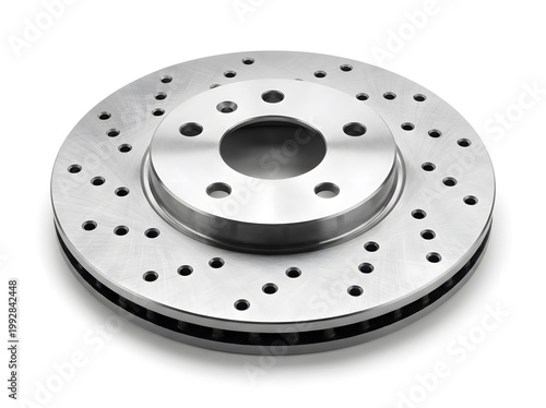 Automotive Brake Disc Isolated on White Background Precision Part