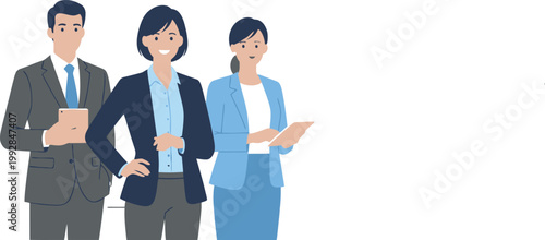 Corporate team professional business people group office vector illustration