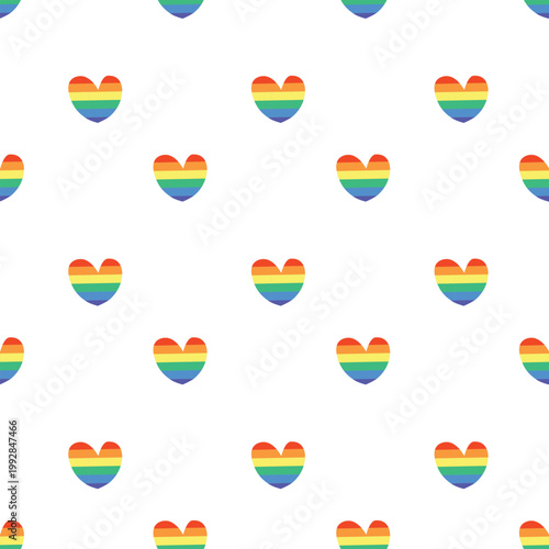 Tableau sur toile Seamless Pattern with LGBT rainbow heart