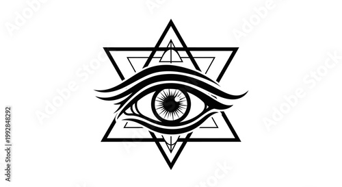 All Seeing Eye Symbol with Star of David - Mysticism and Spirituality