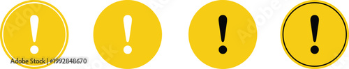 Collection of yellow exclamation mark icons
