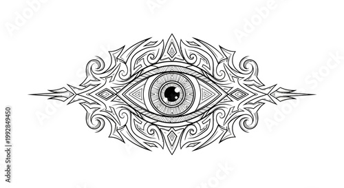 Mysterious Ornate Eye Symbol - Mystical Vision and Awareness Graphic