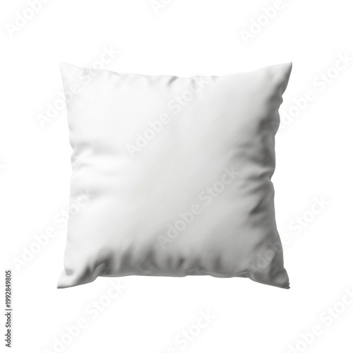A white pillow with a textured surface isolated on transparent background