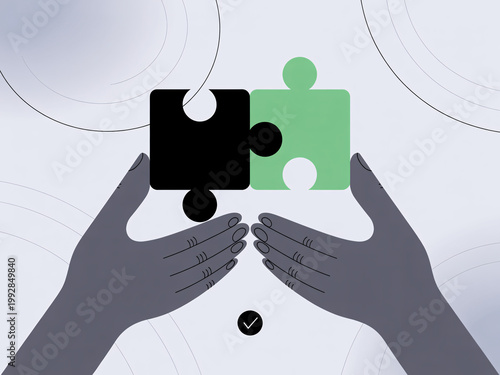 Two hands holding puzzle pieces together in a symbol of partnership and unity