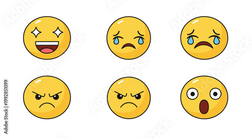 Collection of various emoticon faces.