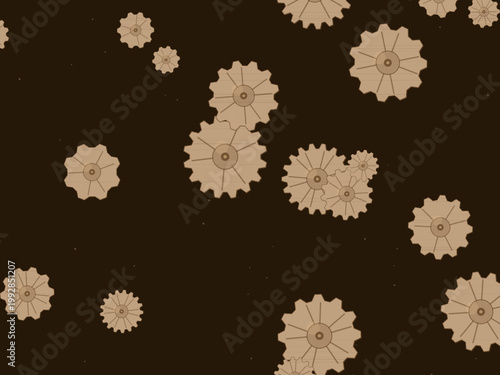 Industrial Steampunk Gears Clockwork Pattern Design