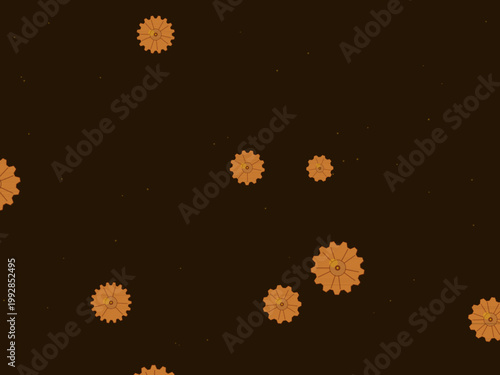 Vintage Industrial Steampunk Gear Pattern Design Backdrop