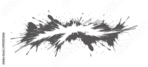 Dark grey ink splatter explosion abstract black blot blur chaos