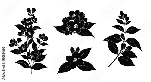 Four goats in various poses create a striking silhouette