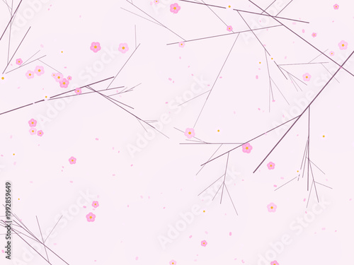 Japanese Sakura Cherry Tree Pattern Background