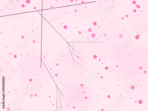 Japanese Sakura Cherry Tree Pattern Background