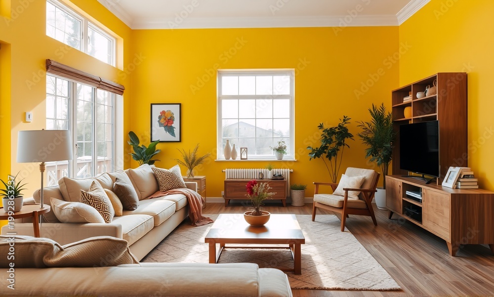Fototapeta premium Modern Living Room with Natural Light