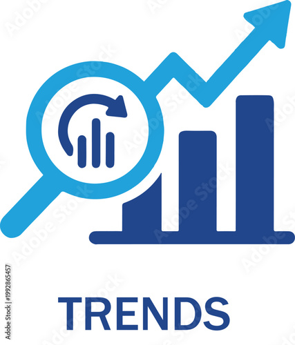 Business trends and market analysis concept illustration with bar chart 