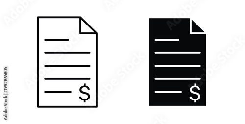 Invoice icon illustrations on white, Best for Design Projects