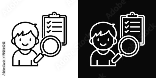 Child Wellness Checkup Icon In Black And White Style