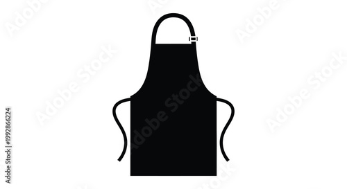 A black apron displayed against a white background a striking silhouette