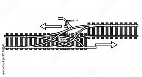 Railway Switch Track Mechanism Diagram.
