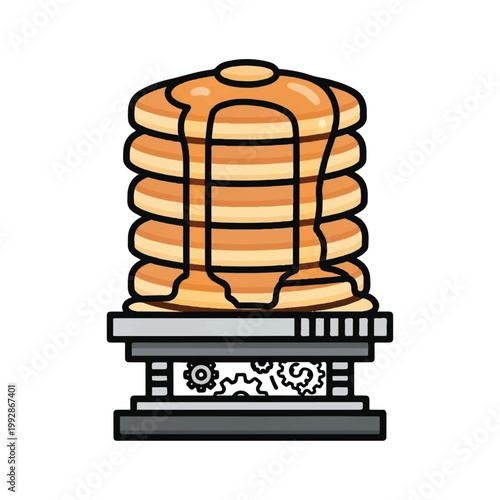Stack of pancakes with syrup.